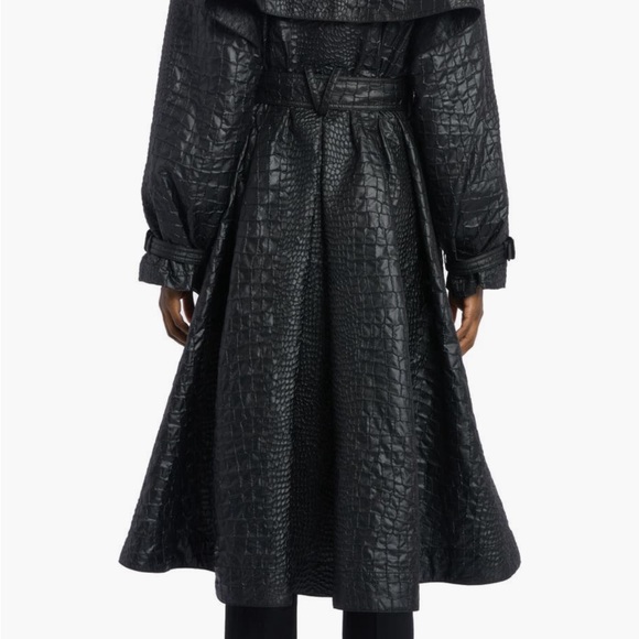 New Authentic Versace Croc Textured Lacquered A- Line Trench Coat - Picture 7 of 7